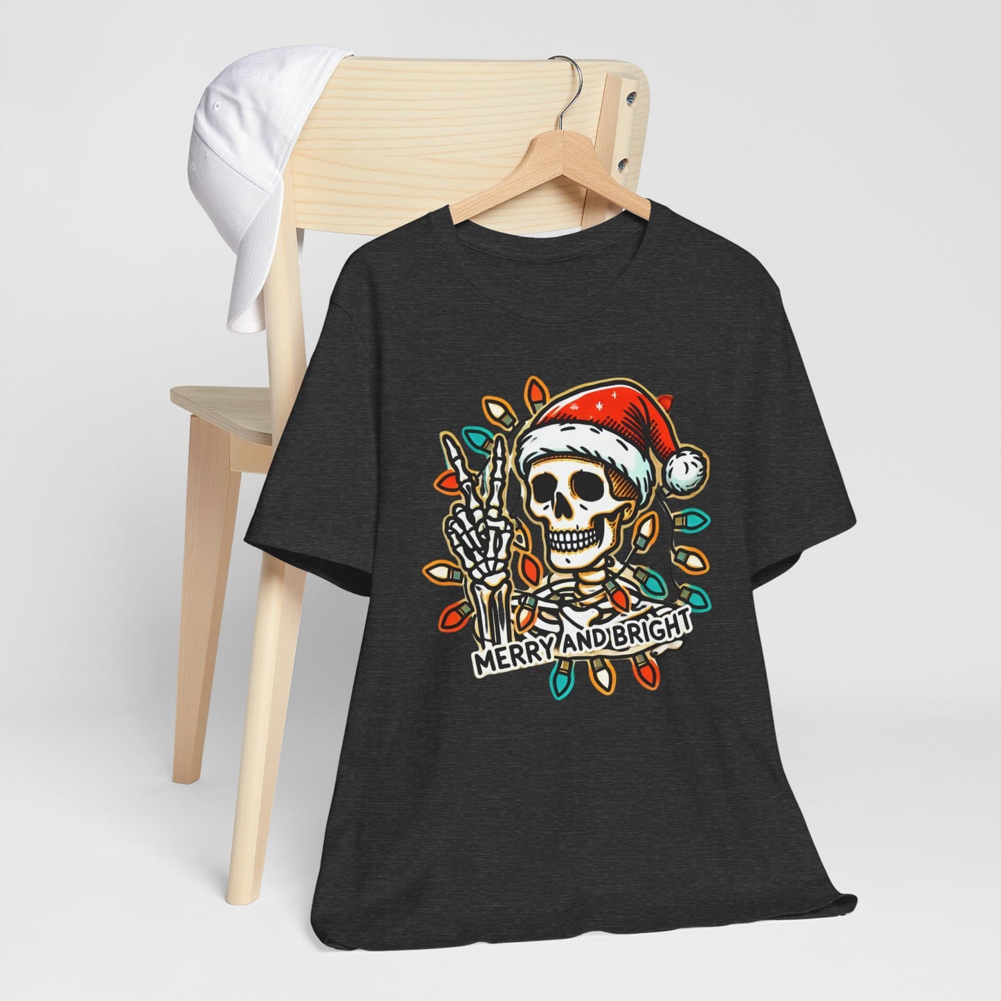 Merry And Bright Funny Skeleton Lights Christmas Unisex T-Shirt