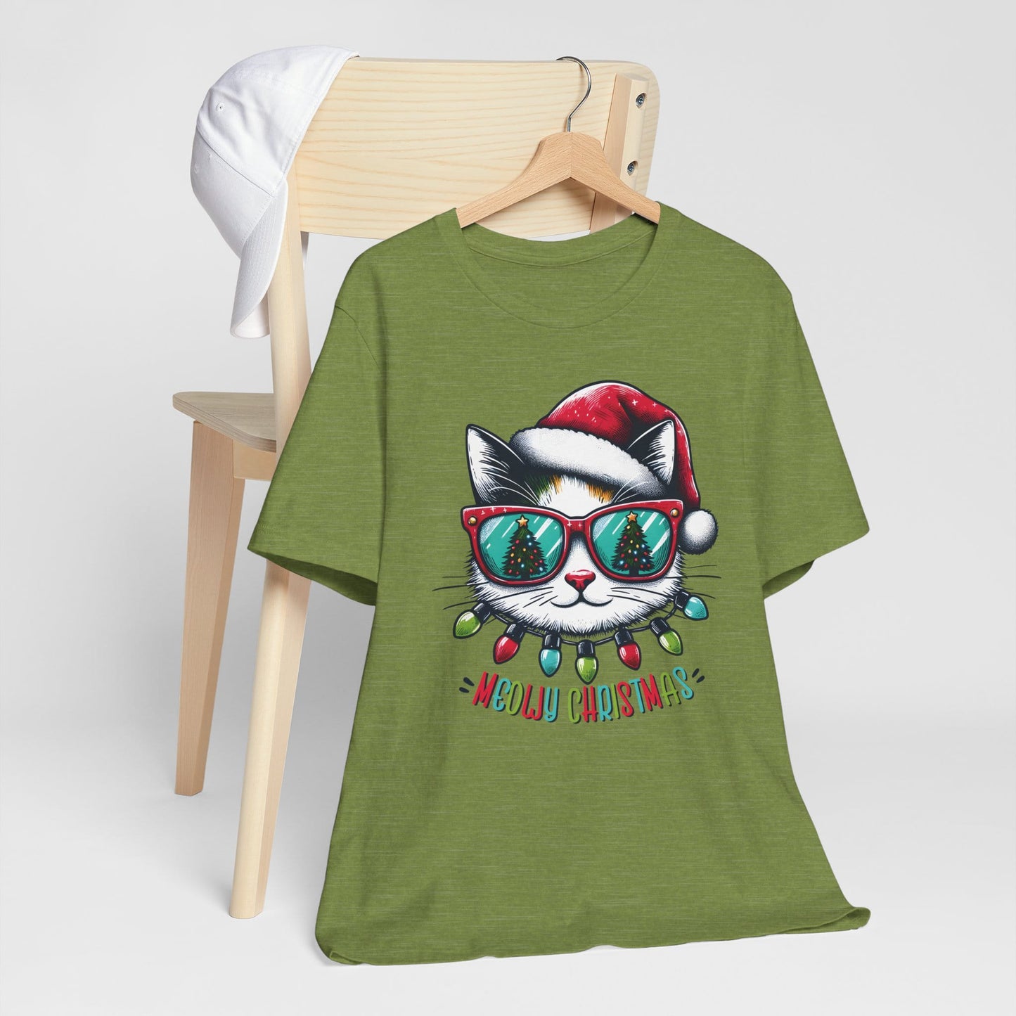 Meowy Christmas Funny Cool Cat Unisex T-Shirt