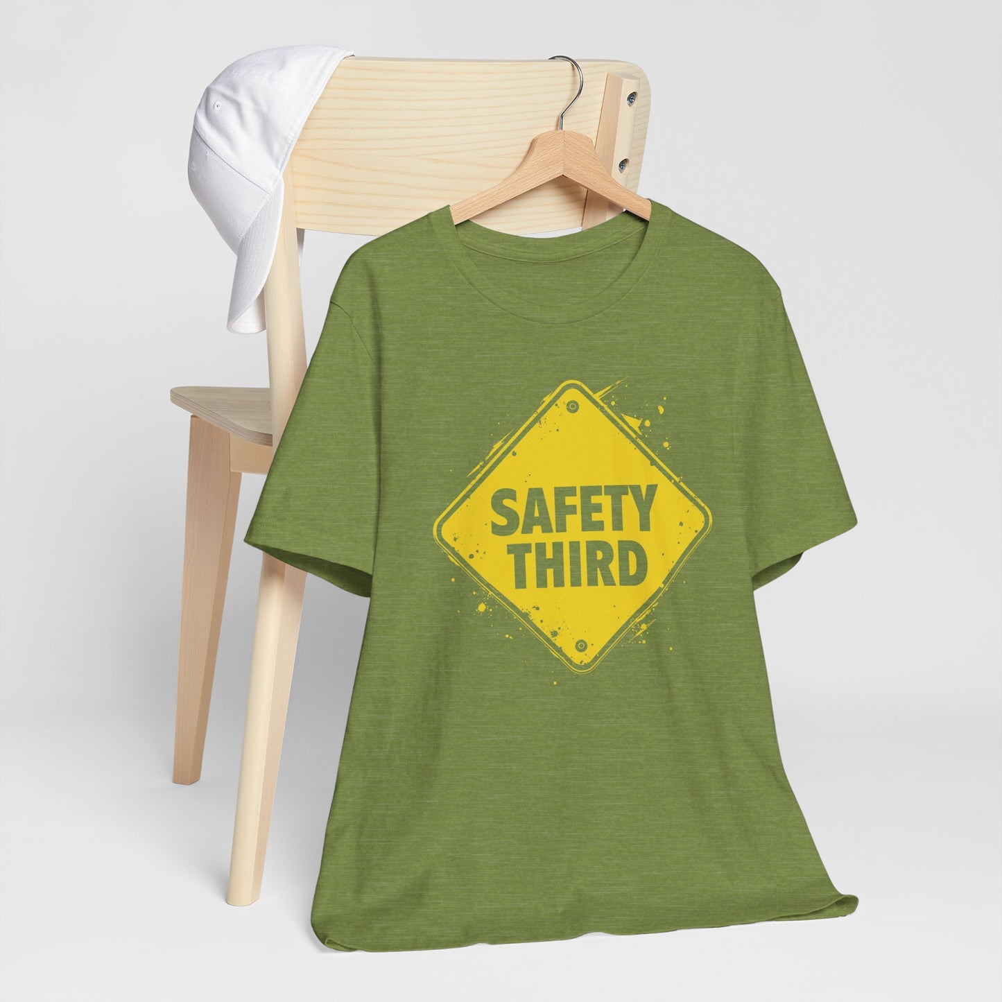 Safety Third Yellow Caution Sign Funny Sarcastic Unisex T-shirt