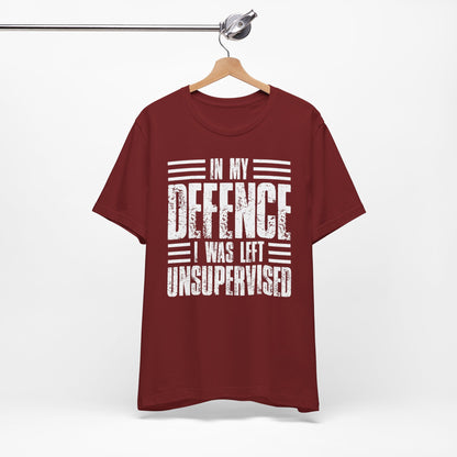 In My Defence I Was Left Unsupervised Funny Quote Unisex T-shirt