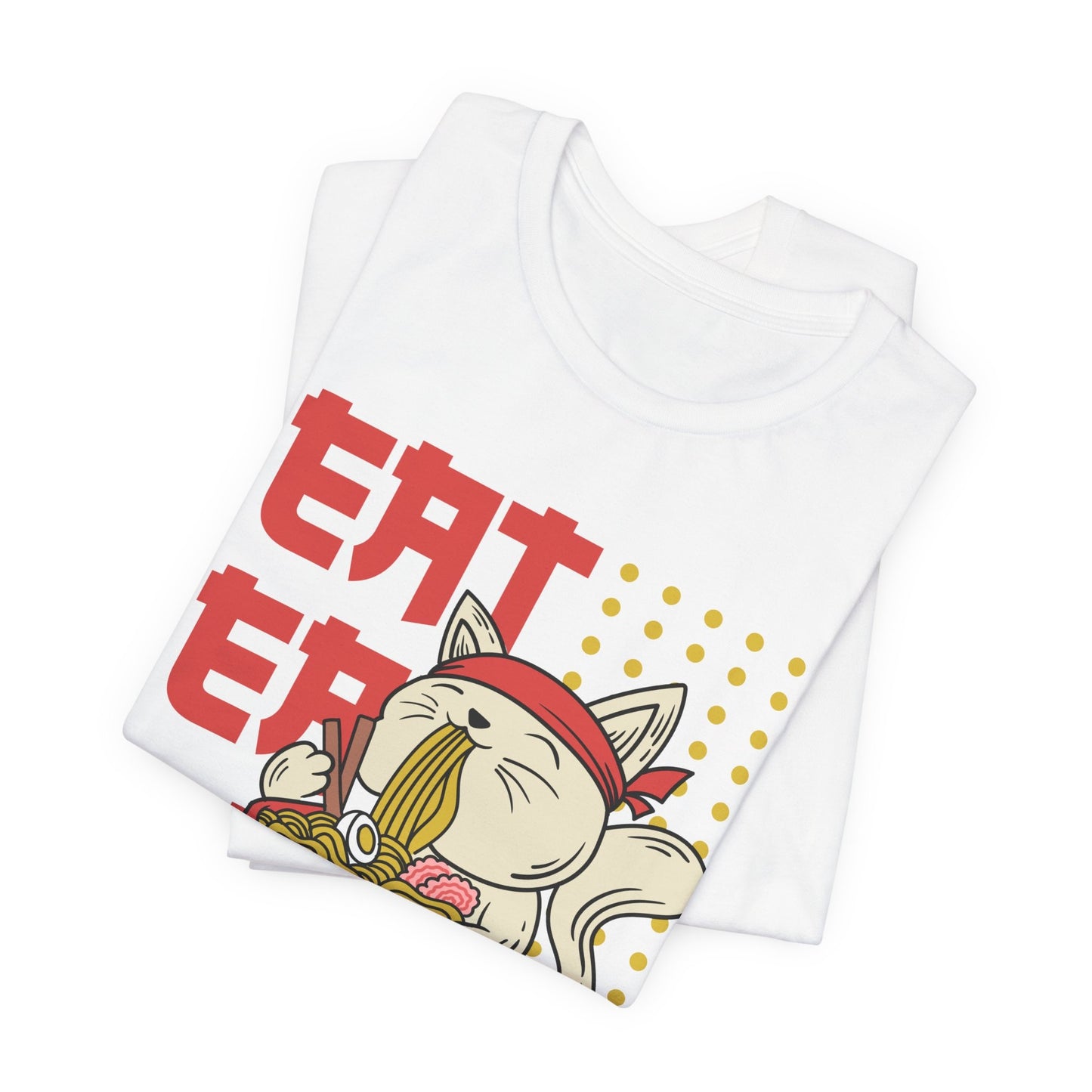 Eat Eat Repeat Cat Eating Ramen T-shirt