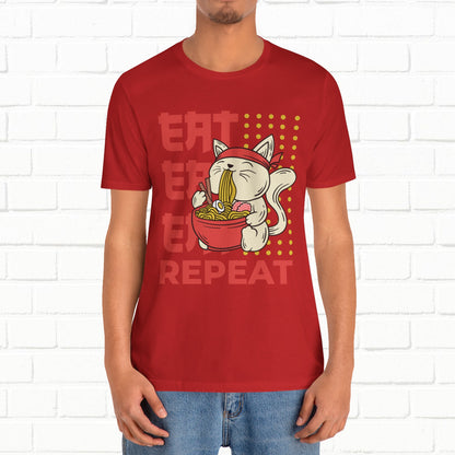 Eat Eat Repeat Cat Eating Ramen T-shirt