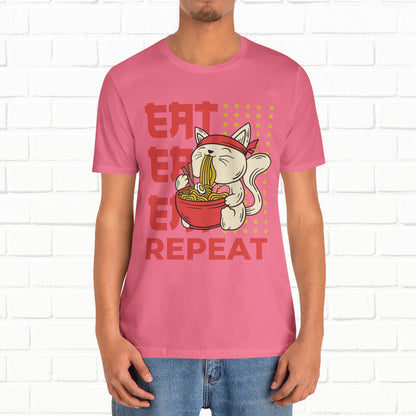 Eat Eat Repeat Cat Eating Ramen T-shirt