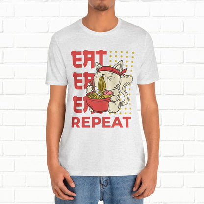 Eat Eat Repeat Cat Eating Ramen T-shirt