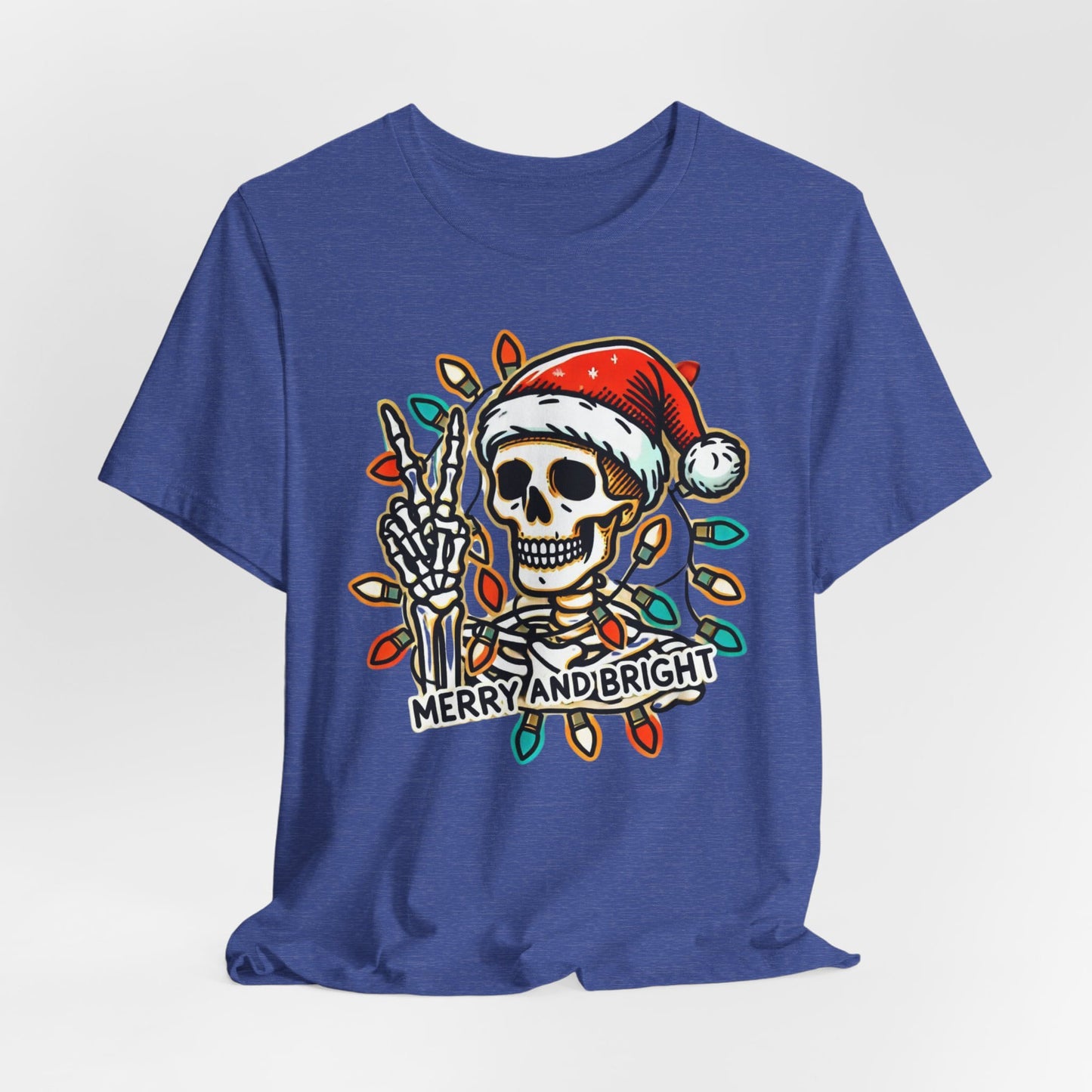 Merry And Bright Funny Skeleton Lights Christmas Unisex T-Shirt