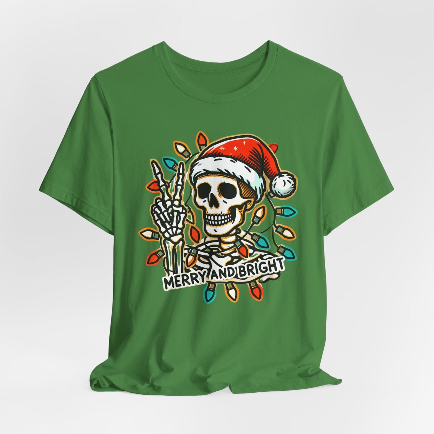 Merry And Bright Funny Skeleton Lights Christmas Unisex T-Shirt