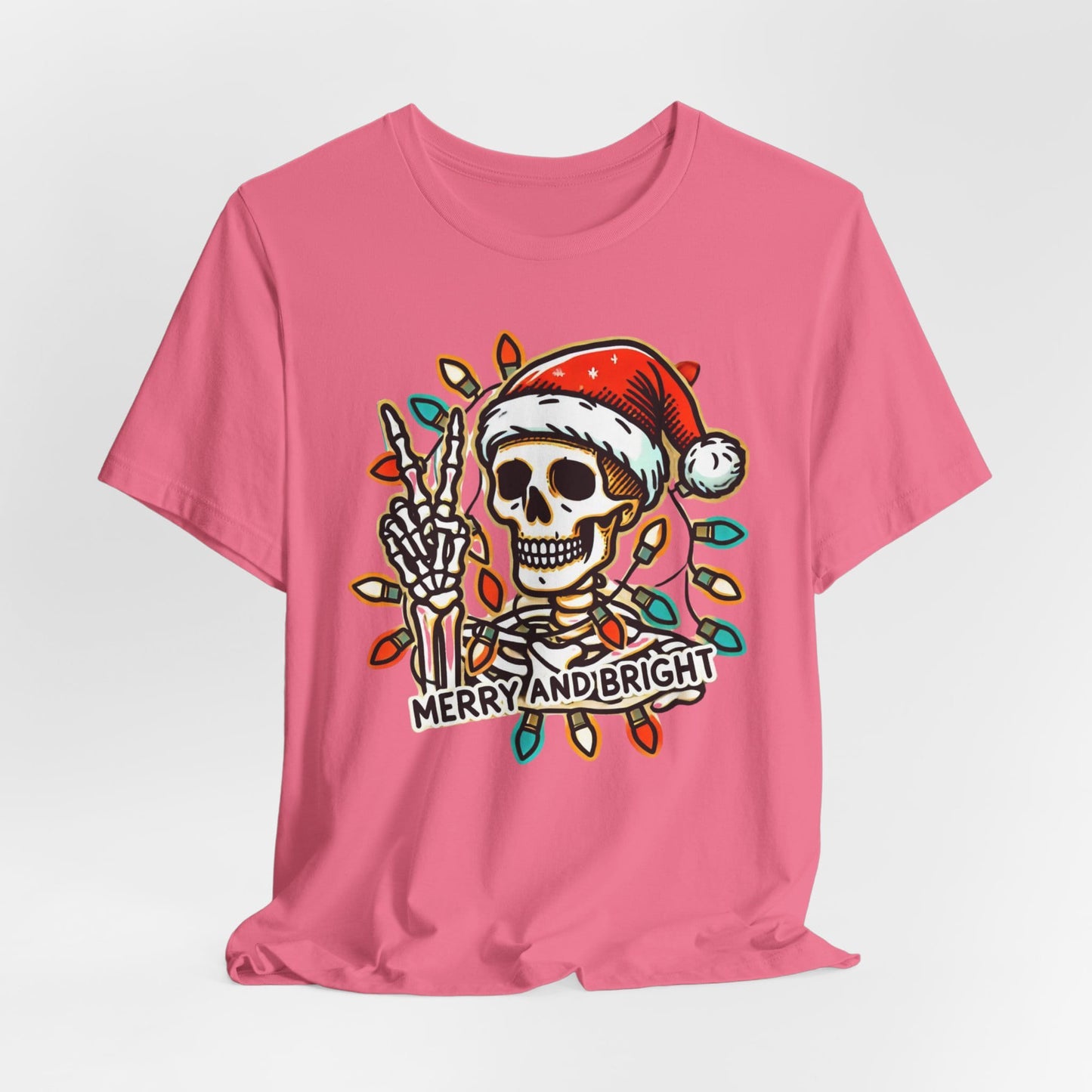 Merry And Bright Funny Skeleton Lights Christmas Unisex T-Shirt
