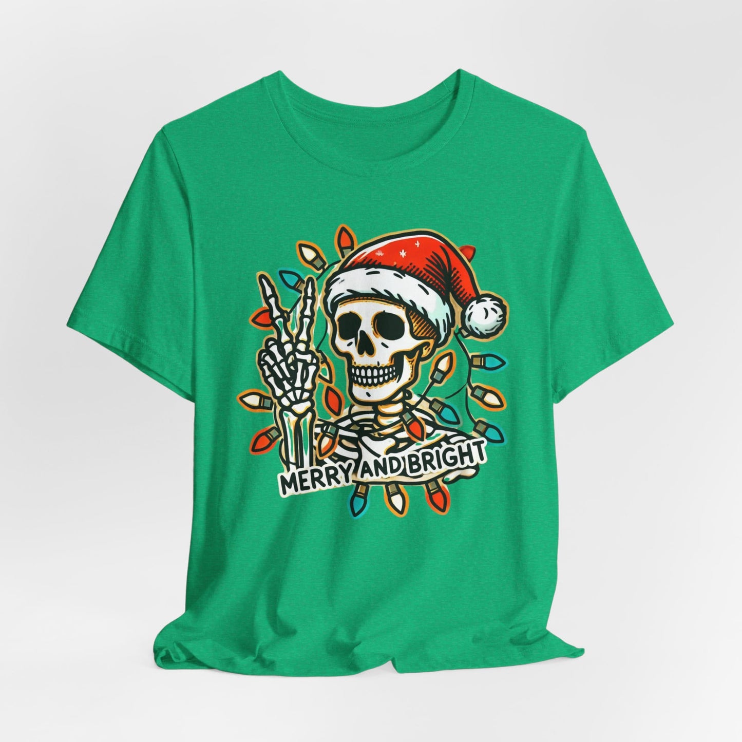 Merry And Bright Funny Skeleton Lights Christmas Unisex T-Shirt