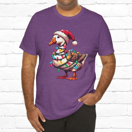 Christmas Duck Duck Covered In Christmas Lights Funny Unisex T-Shirt
