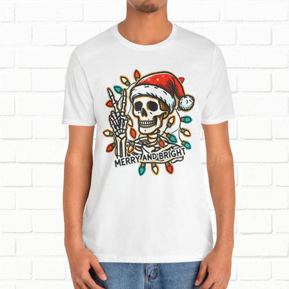 Merry And Bright Funny Skeleton Lights Christmas Unisex T-Shirt