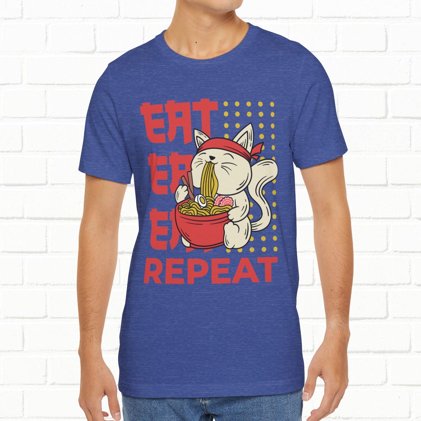 Eat Eat Repeat Cat Eating Ramen T-shirt