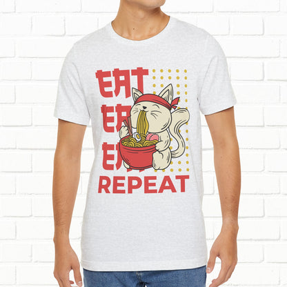 Eat Eat Repeat Cat Eating Ramen T-shirt