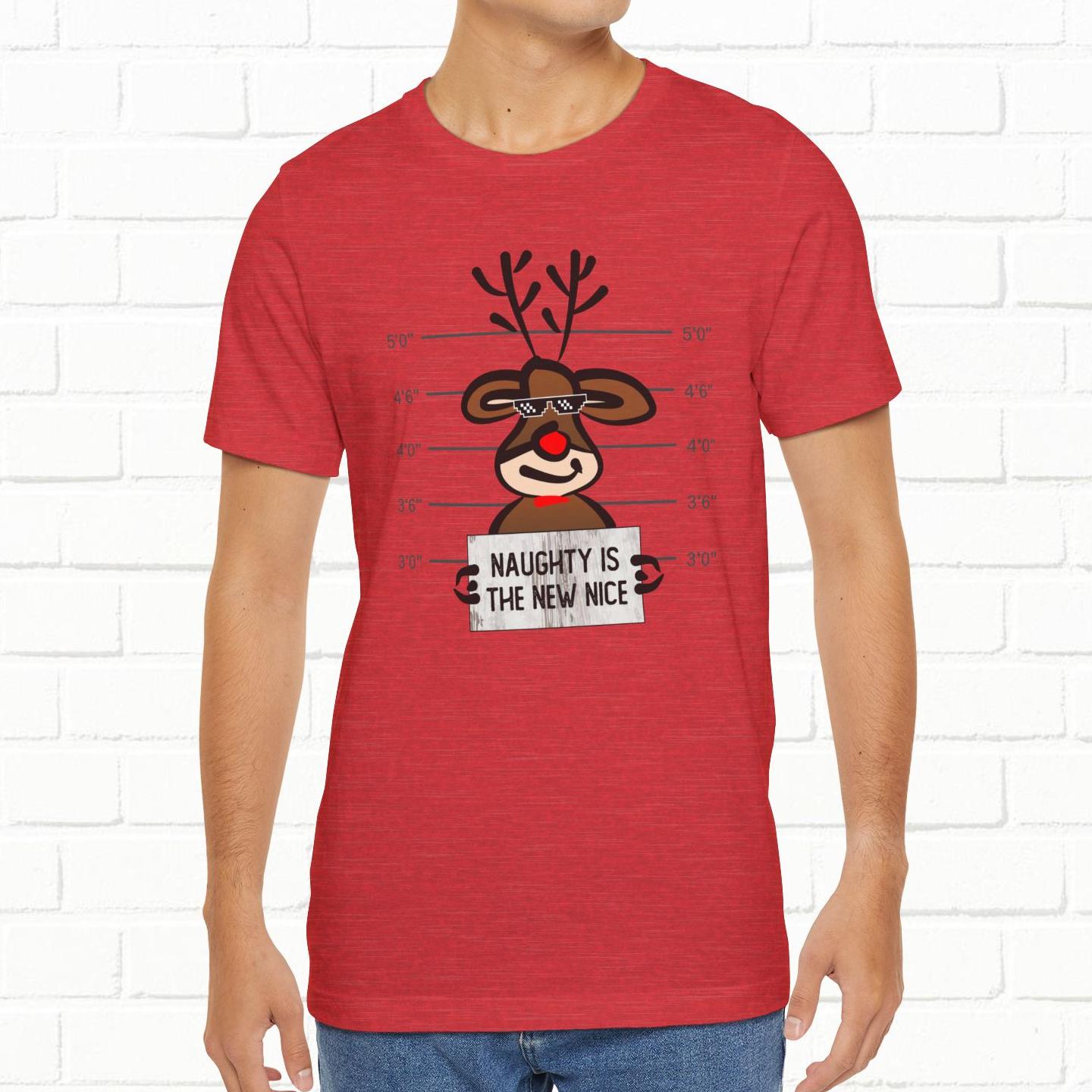 Reindeer Naughty Is The New Nice Funny Christmas Unisex T-Shirt