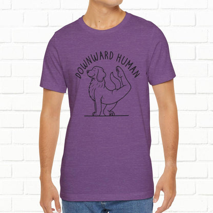 Funny Dog Yoga 'Downward Human' Unisex T-Shirt