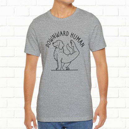 Funny Dog Yoga 'Downward Human' Unisex T-Shirt