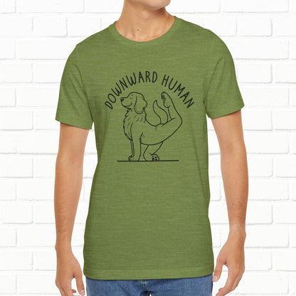 Funny Dog Yoga 'Downward Human' Unisex T-Shirt