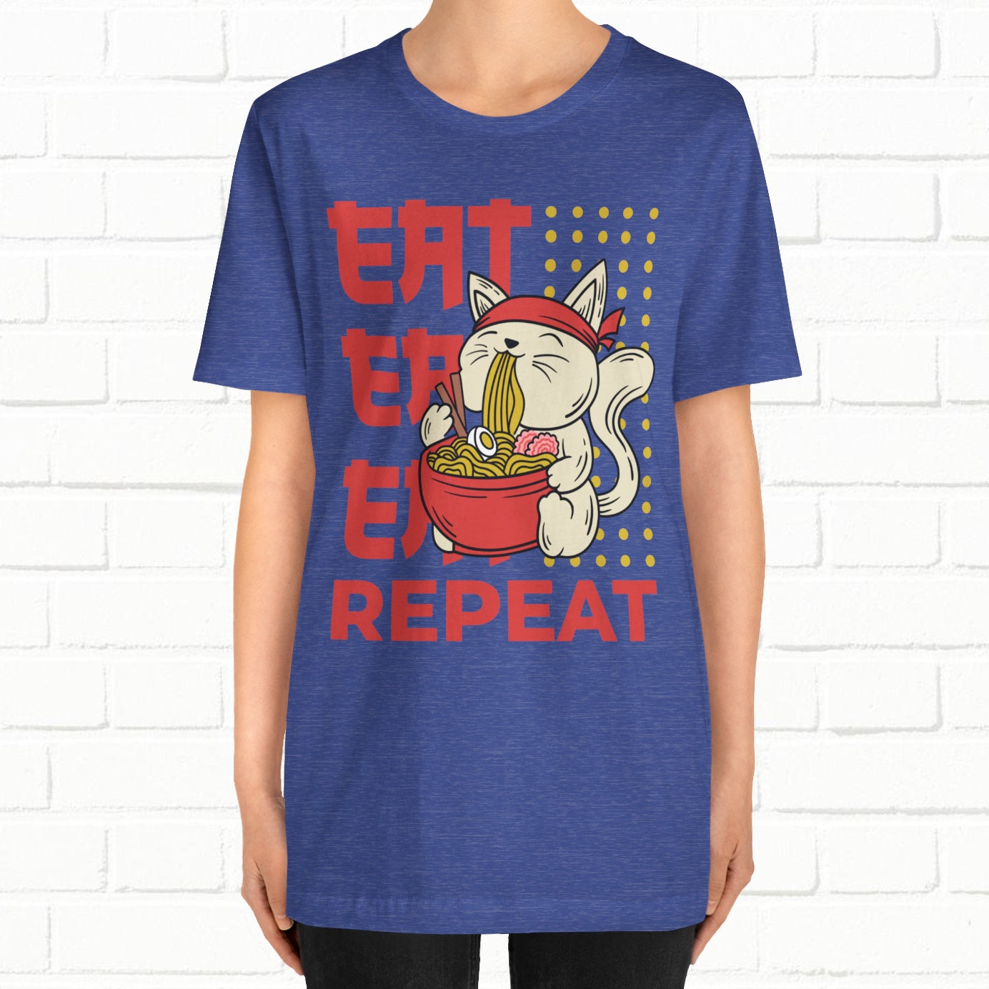 Eat Eat Repeat Cat Eating Ramen T-shirt