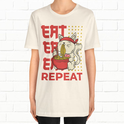 Eat Eat Repeat Cat Eating Ramen T-shirt