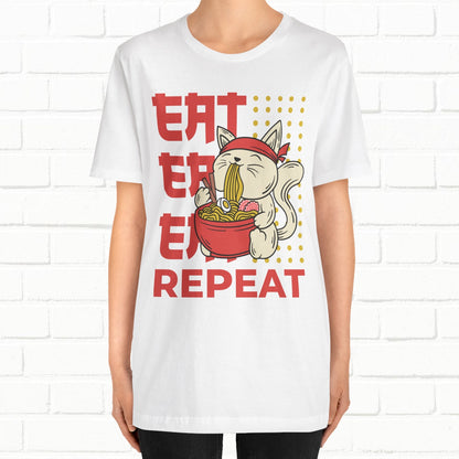 Eat Eat Repeat Cat Eating Ramen T-shirt