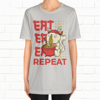Eat Eat Repeat Cat Eating Ramen T-shirt