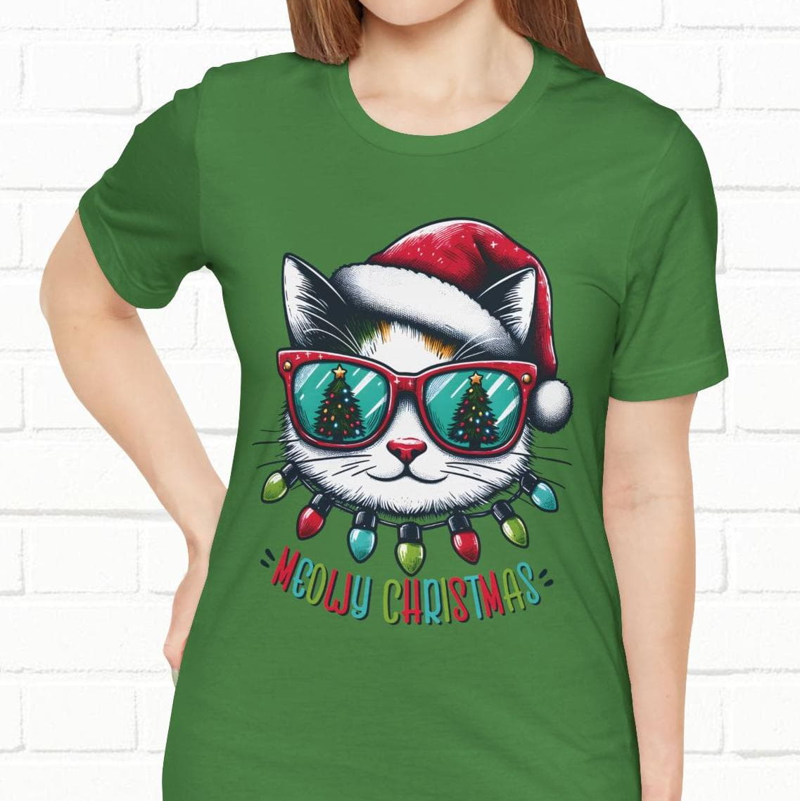 Meowy Christmas Funny Cool Cat Unisex T-Shirt