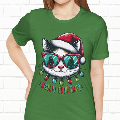 Meowy Christmas Funny Cool Cat Unisex T-Shirt