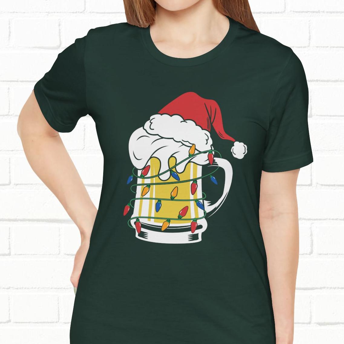 Christmas Beer And Lights Funny Unisex T-Shirt