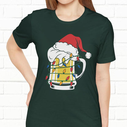 Christmas Beer And Lights Funny Unisex T-Shirt
