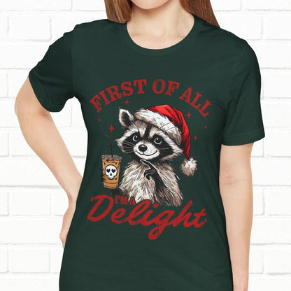 Raccoon I'm A Delight Funny Unisex Christmas T-Shirt