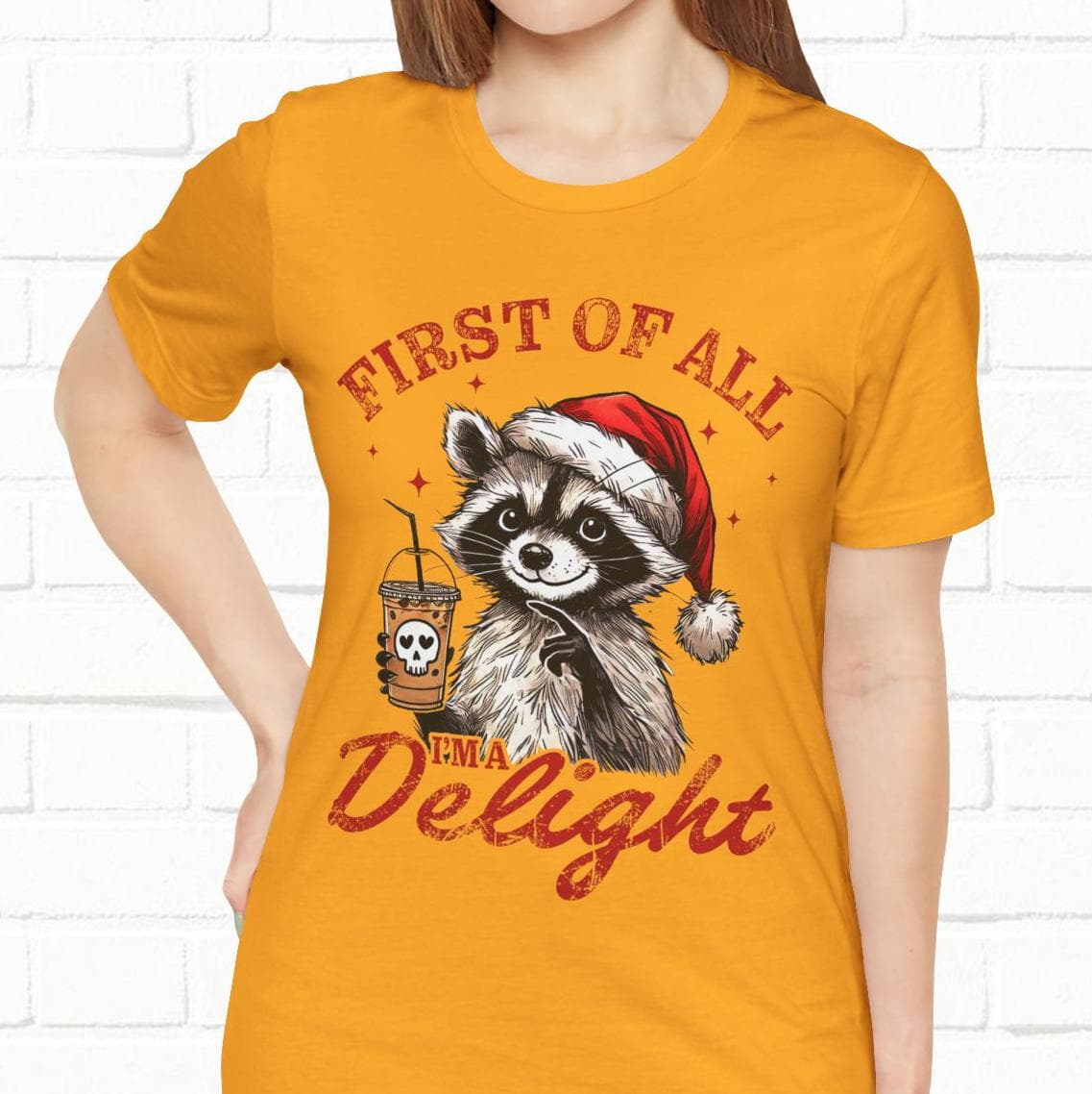 Raccoon I'm A Delight Funny Unisex Christmas T-Shirt