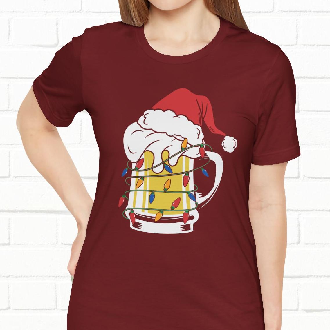 Christmas Beer And Lights Funny Unisex T-Shirt