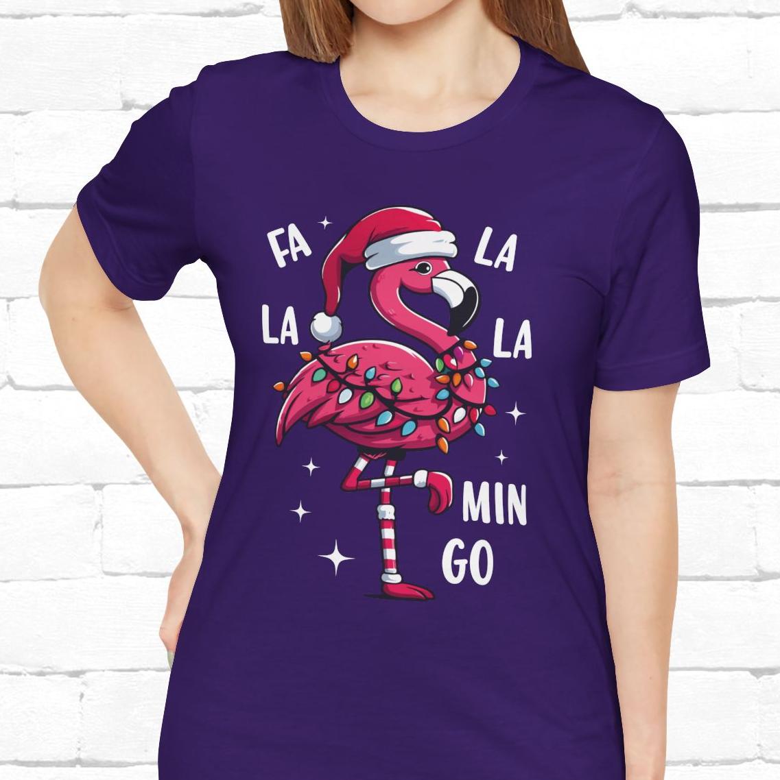 Fa La La-Mingo Funny Flamingo Unisex Christmas T-Shirt