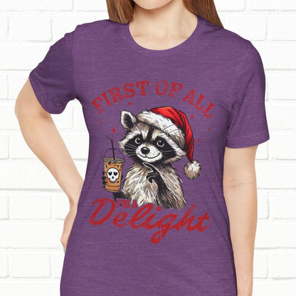 Raccoon I'm A Delight Funny Unisex Christmas T-Shirt