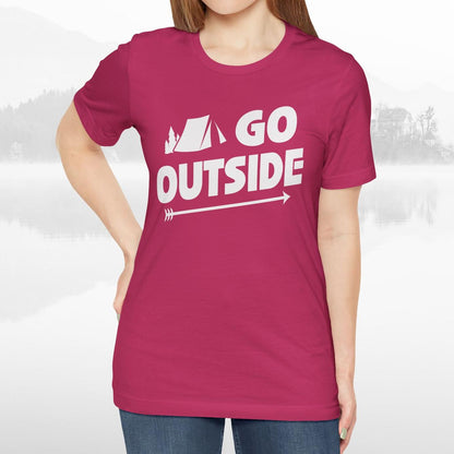 Go Outside Outdoors Hiking Camping Funny Unisex T-Shirt