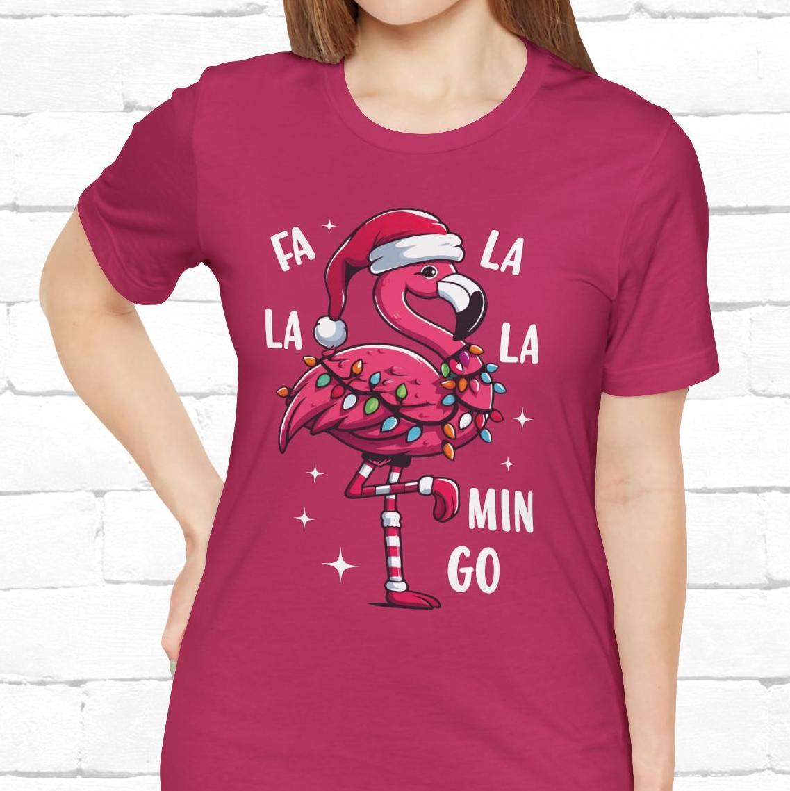 Fa La La-Mingo Funny Flamingo Unisex Christmas T-Shirt