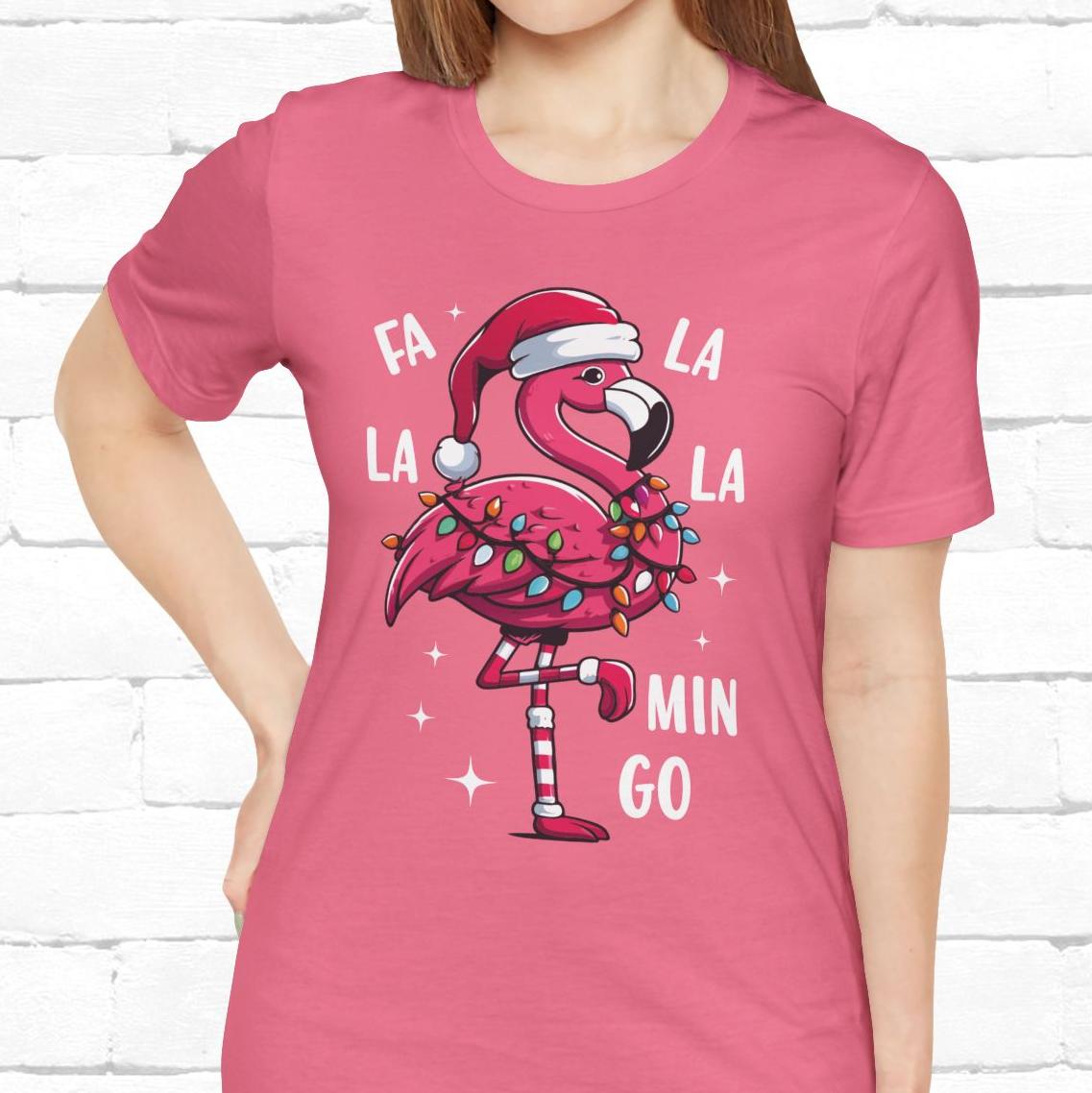 Fa La La-Mingo Funny Flamingo Unisex Christmas T-Shirt