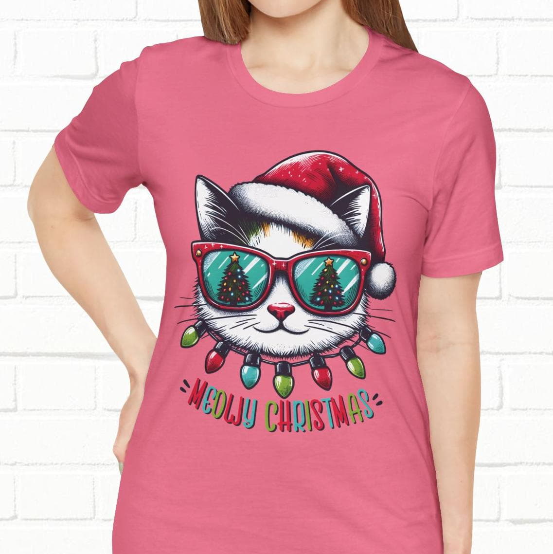 Meowy Christmas Funny Cool Cat Unisex T-Shirt