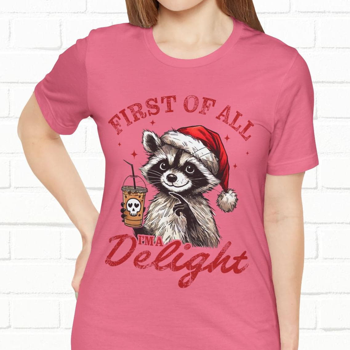 Raccoon I'm A Delight Funny Unisex Christmas T-Shirt