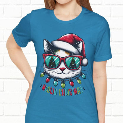 Meowy Christmas Funny Cool Cat Unisex T-Shirt