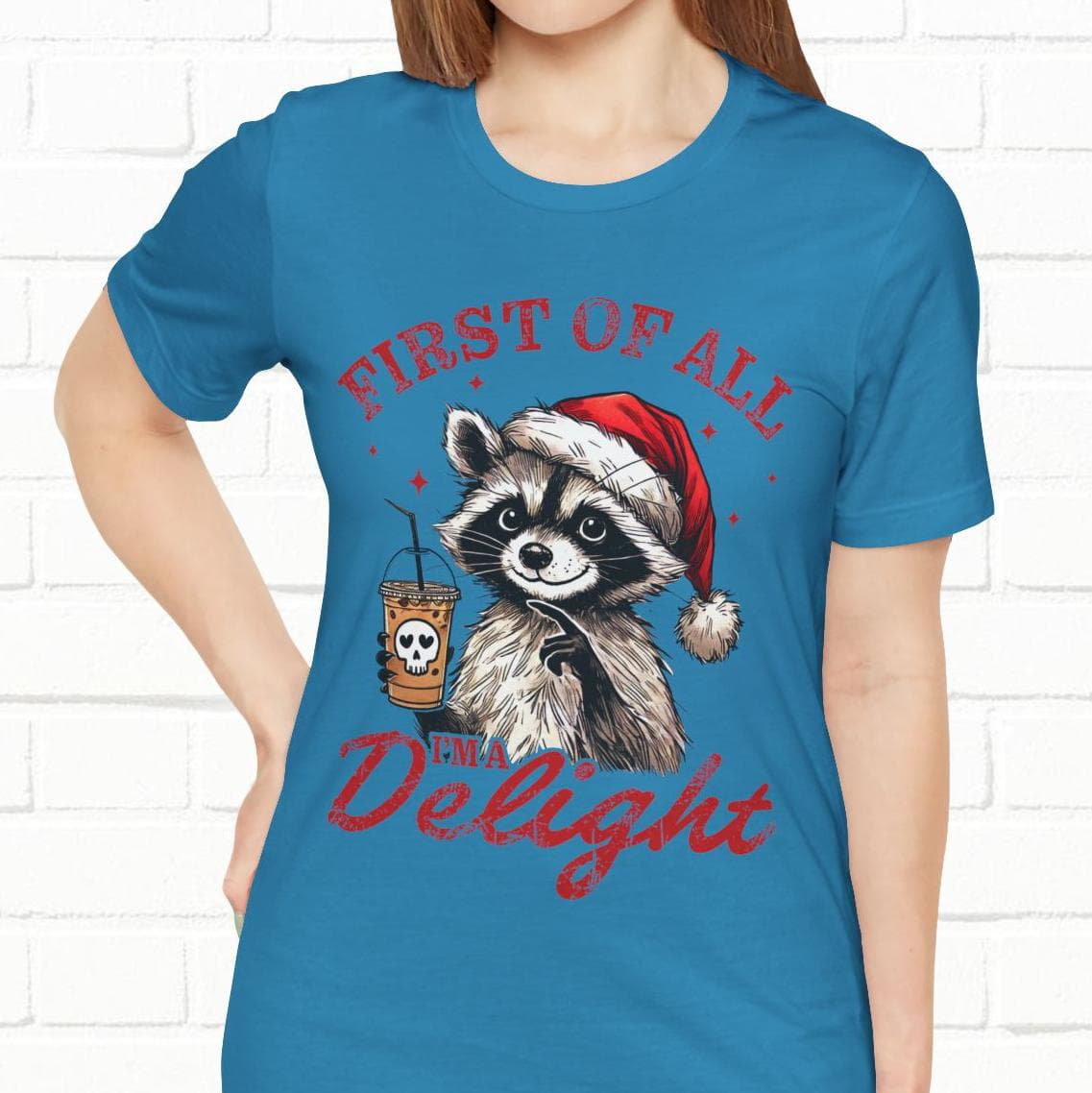 Raccoon I'm A Delight Funny Unisex Christmas T-Shirt