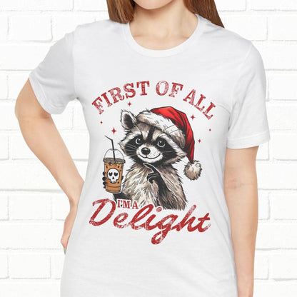 Raccoon I'm A Delight Funny Unisex Christmas T-Shirt