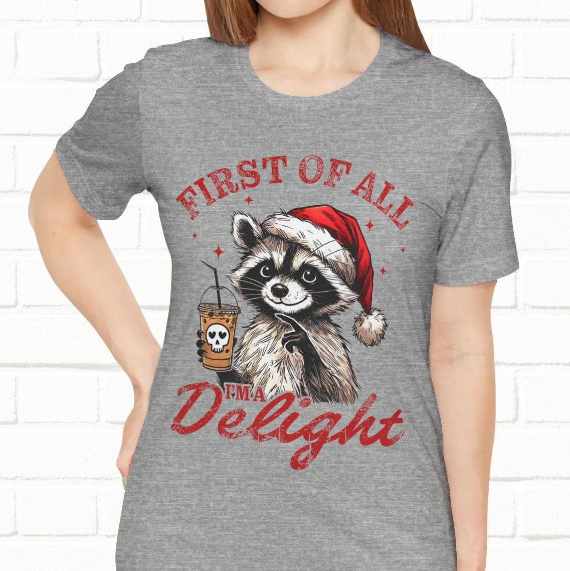 Raccoon I'm A Delight Funny Unisex Christmas T-Shirt
