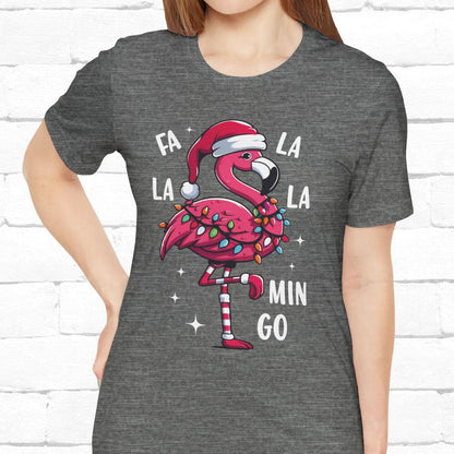 Fa La La-Mingo Funny Flamingo Unisex Christmas T-Shirt