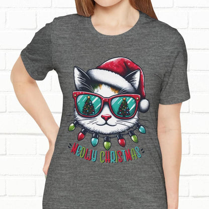 Meowy Christmas Funny Cool Cat Unisex T-Shirt