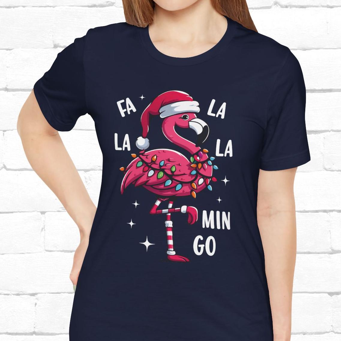 Fa La La-Mingo Funny Flamingo Unisex Christmas T-Shirt