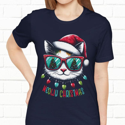 Meowy Christmas Funny Cool Cat Unisex T-Shirt