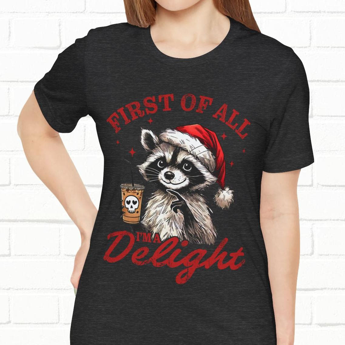 Raccoon I'm A Delight Funny Unisex Christmas T-Shirt