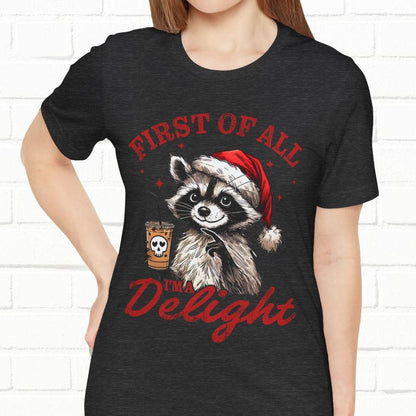 Raccoon I'm A Delight Funny Unisex Christmas T-Shirt