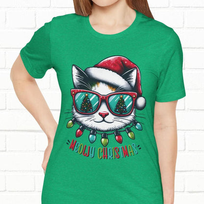 Meowy Christmas Funny Cool Cat Unisex T-Shirt