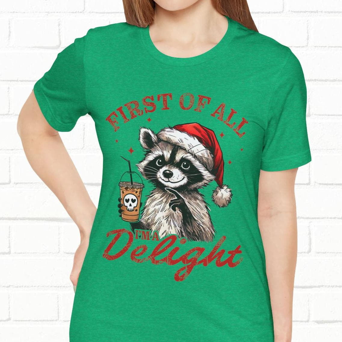 Raccoon I'm A Delight Funny Unisex Christmas T-Shirt